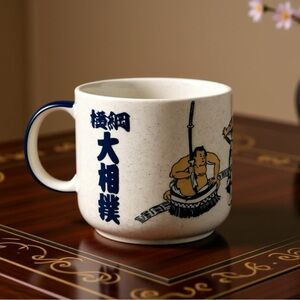 Vtg Otagiri Japan Sumo Jumbo Mug - 24oz Embossed Speckled Stoneware 4.25" NWOB